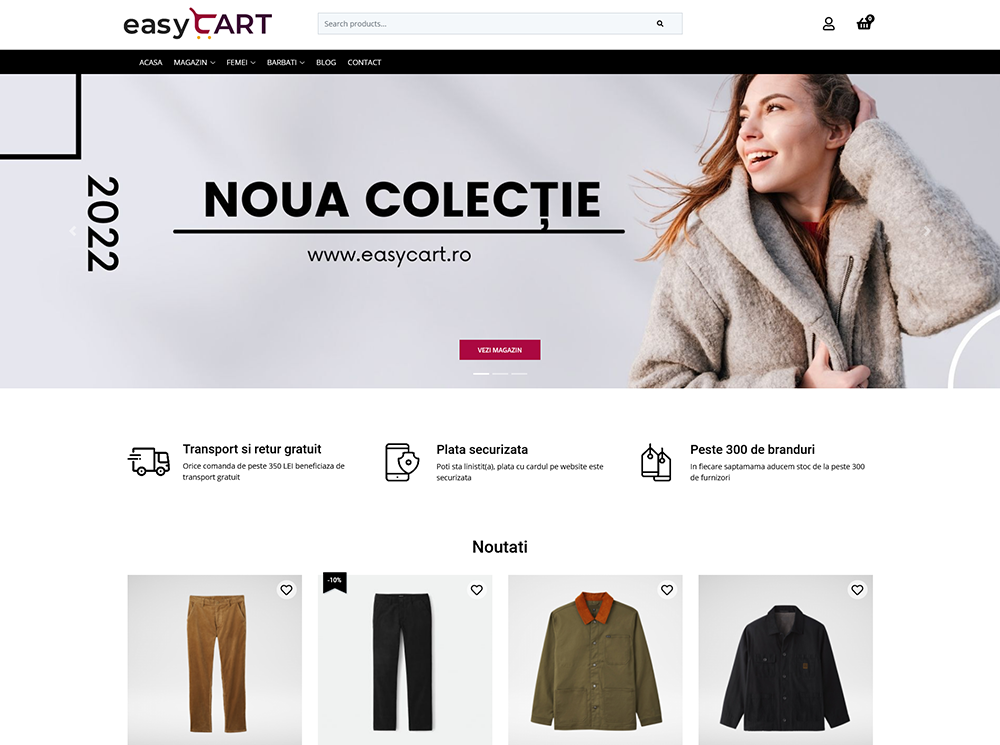 demo creare magazin online pentru haine