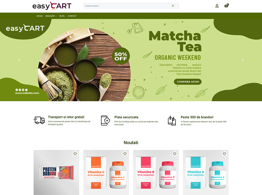 demo creare magazin online produse naturiste